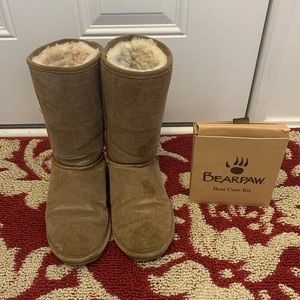 BearPaw Tall Tan Boots Size 11